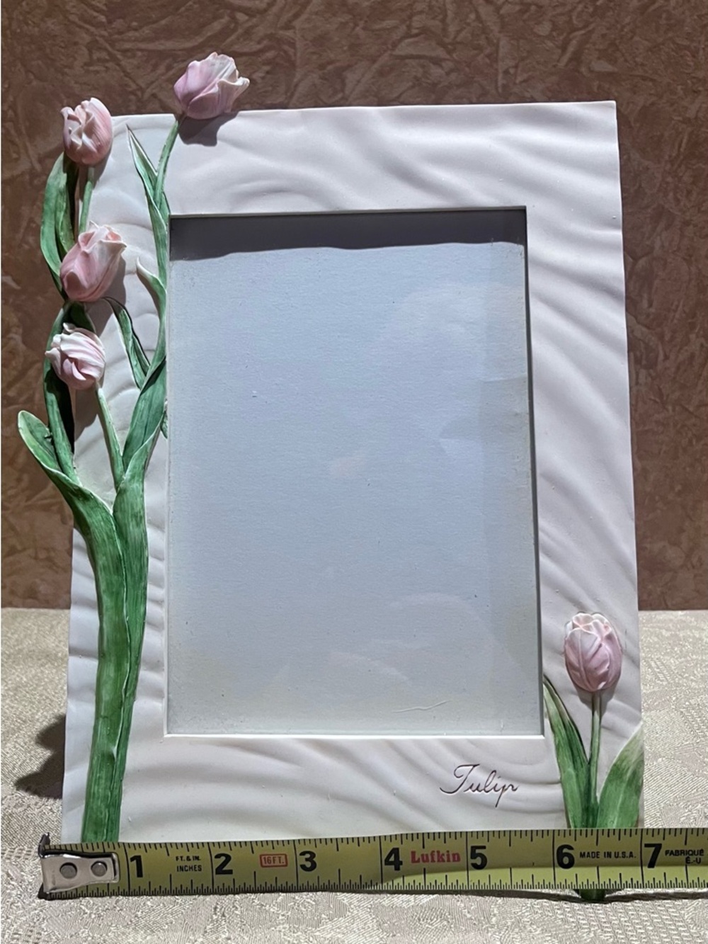 Hand-Painted Pink Tulip Picture Frame - Picture 5 of 6